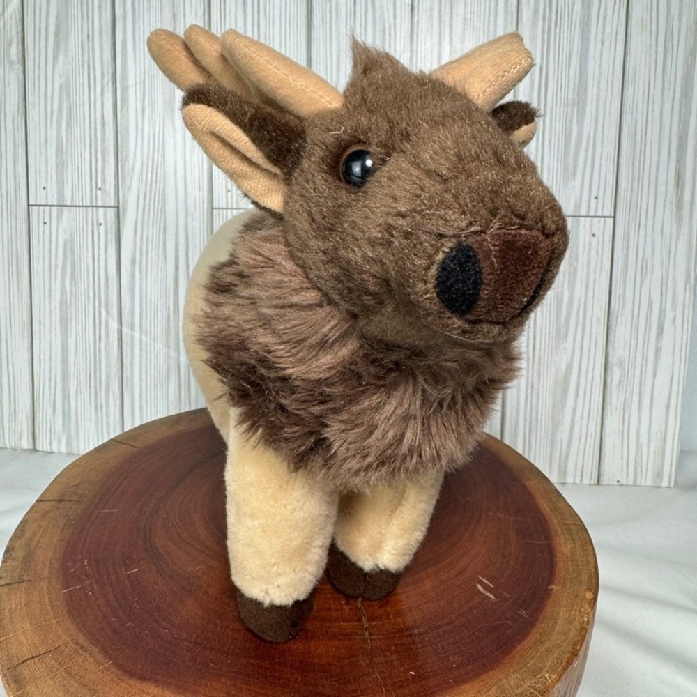 Aurora World Plush Elk Stuffed Animal Brown Tan Woodland Wildlife Toy 9 Inch